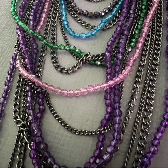 Beaded Multi Chain Layered Necklace - Picture 7 of 7